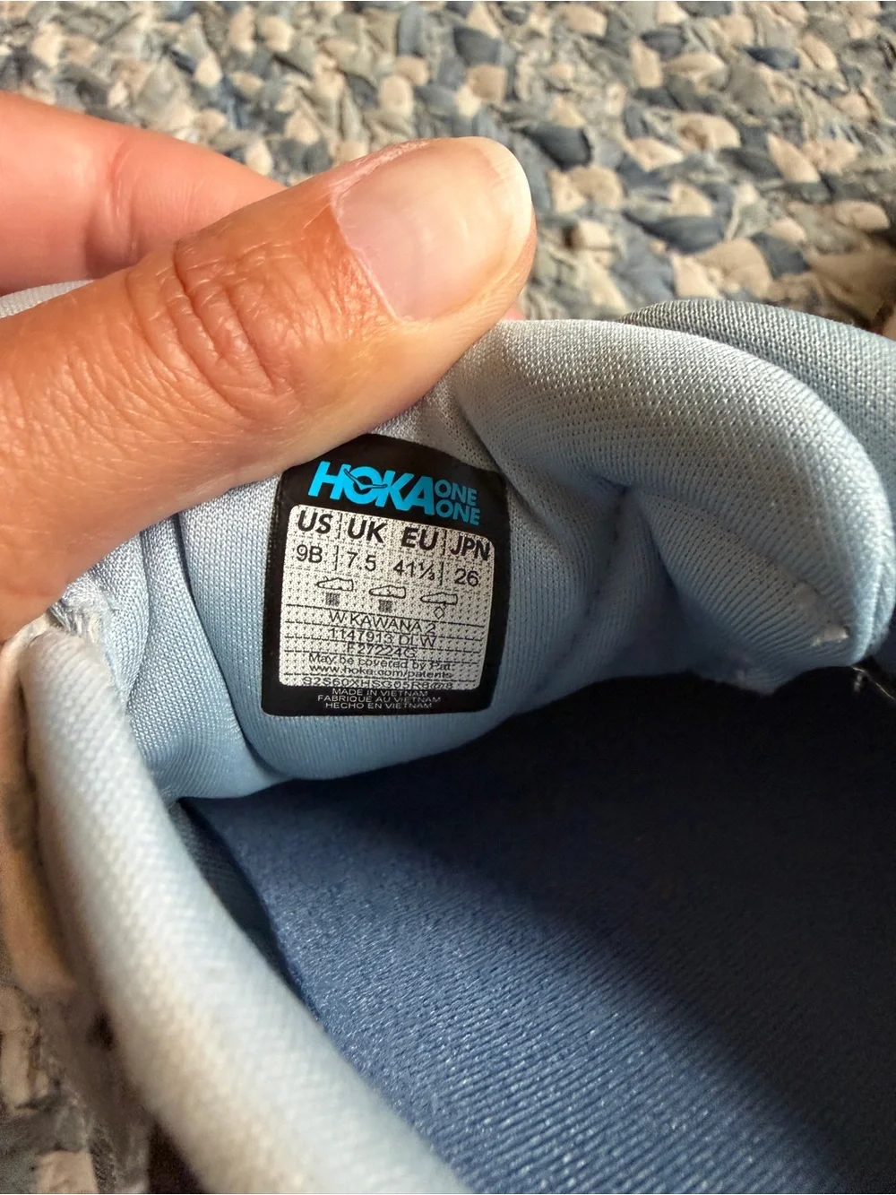 Hoka Women's Kawana 2 Sky Blue and Navy Athletic Running Shoes